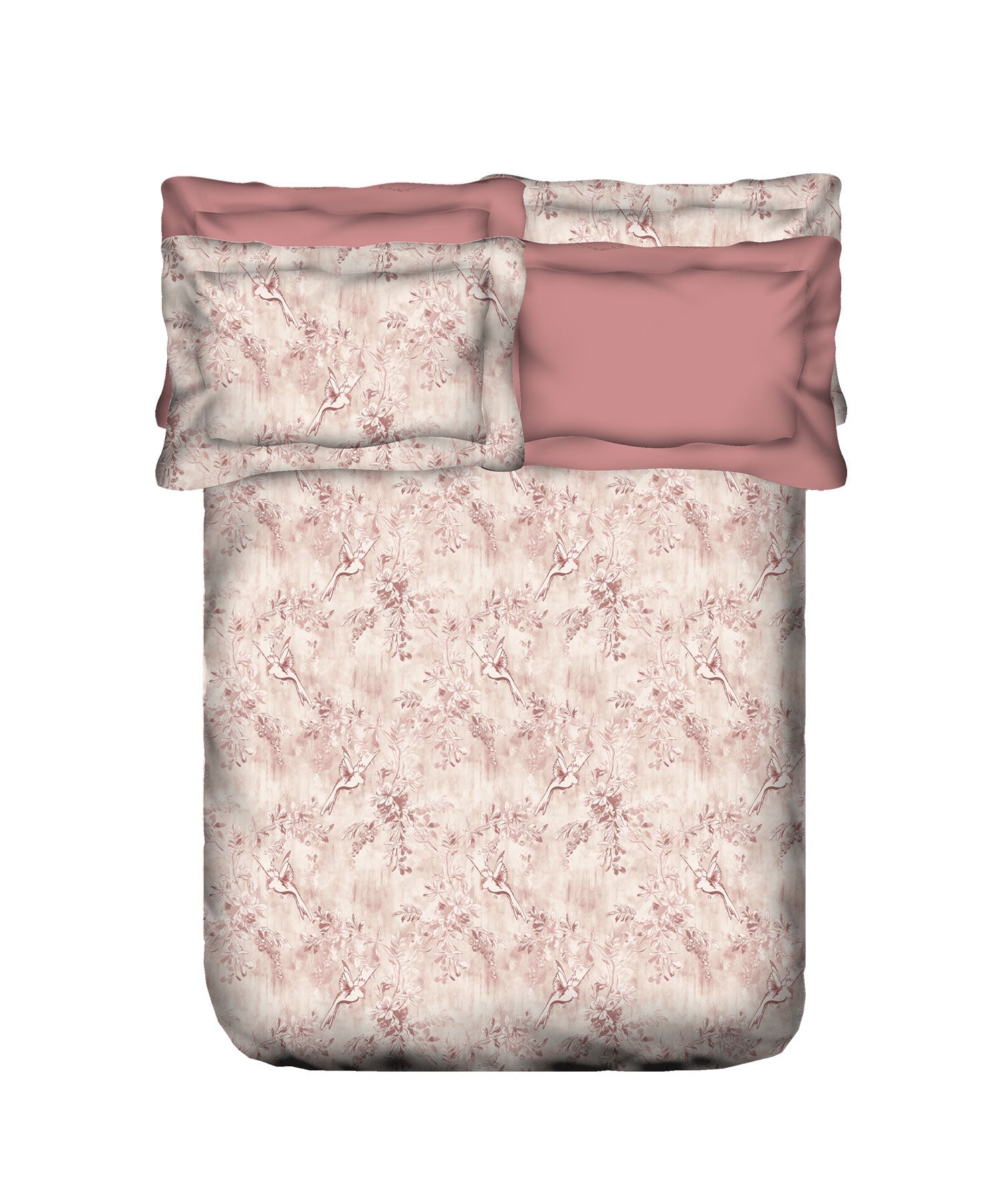 Nectarsoft King Bedsheet Set, Willow Mauve|400 TC Cotton| 4 Pillow Cover