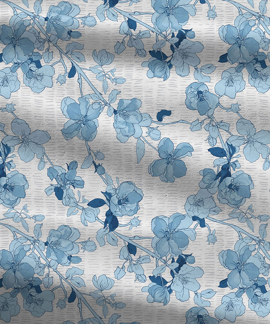 Celebration Queen Bedsheet Set, Shabnam Blue|144 TC Cotton|2 Pillow Covers