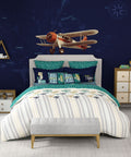 Juniors Double Bedsheet, Passport| 144TC Cotton|2 Pillow Covers & 2 Cushion Covers