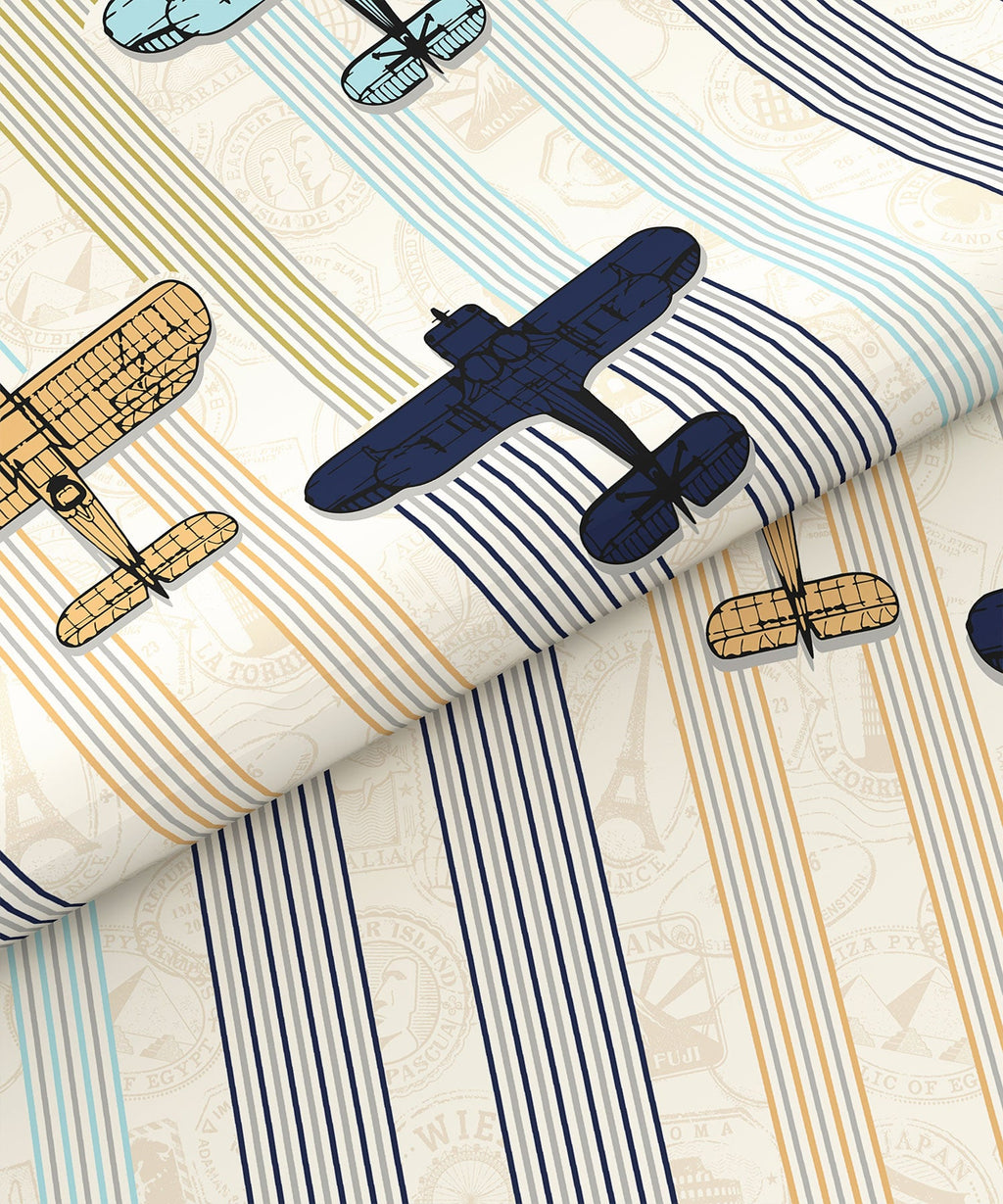 Juniors Double Bedsheet, Passport| 144TC Cotton|2 Pillow Covers & 2 Cushion Covers