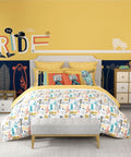 Juniors Double Bedsheet, Streetstyle Skate| 144TC Cotton|2 Pillow Covers & 2 Cushion Covers