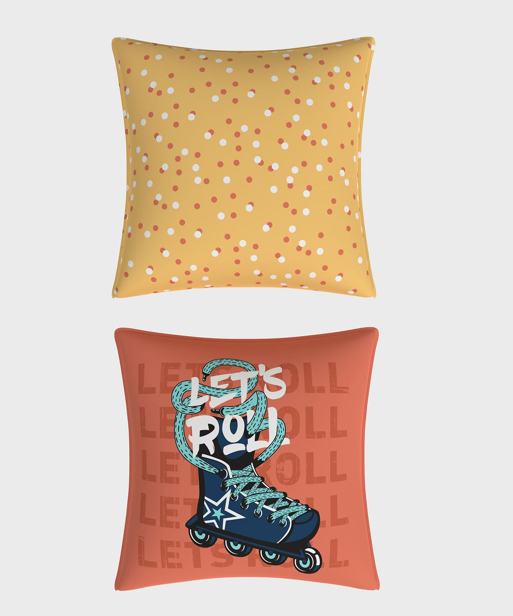Juniors Double Bedsheet, Streetstyle Skate| 144TC Cotton|2 Pillow Covers & 2 Cushion Covers