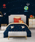 Juniors Single Bedsheet Set, Lightyear|144 TC Cotton|1 Pillow Cover