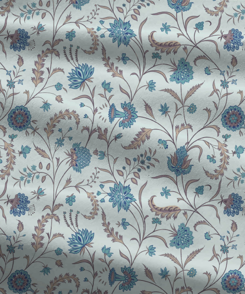 Dusk & Dawn Queen Bedsheet Set, Coromandel Blue| 144 TC Cotton|2 Pillow Covers