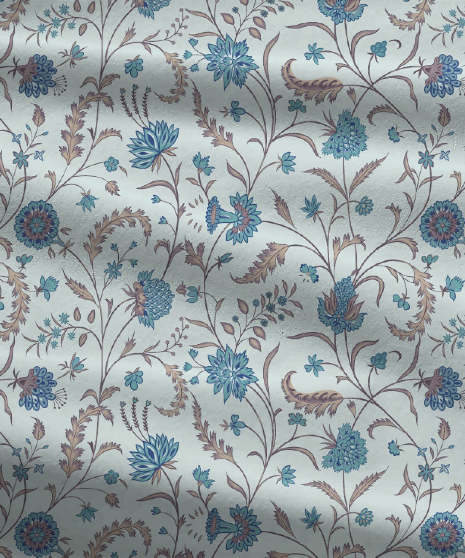 Dusk & Dawn Queen Bedsheet Set, Coromandel Blue| 144 TC Cotton|2 Pillow Covers
