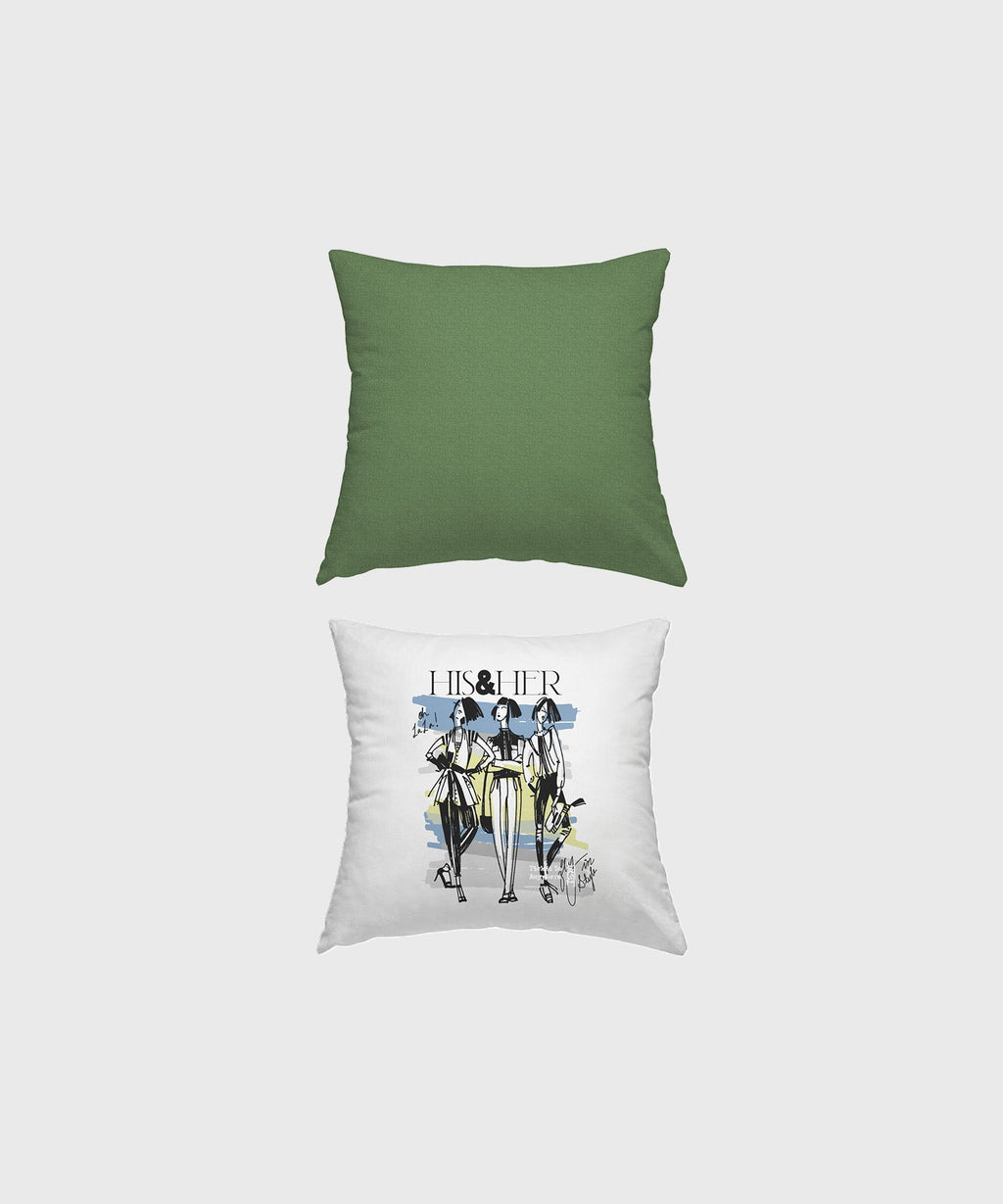 His & Her King Bedsheet Set, Bonjour Paris|144 TC Cotton| 2 Pillow Cover & 2 Cushion Covers