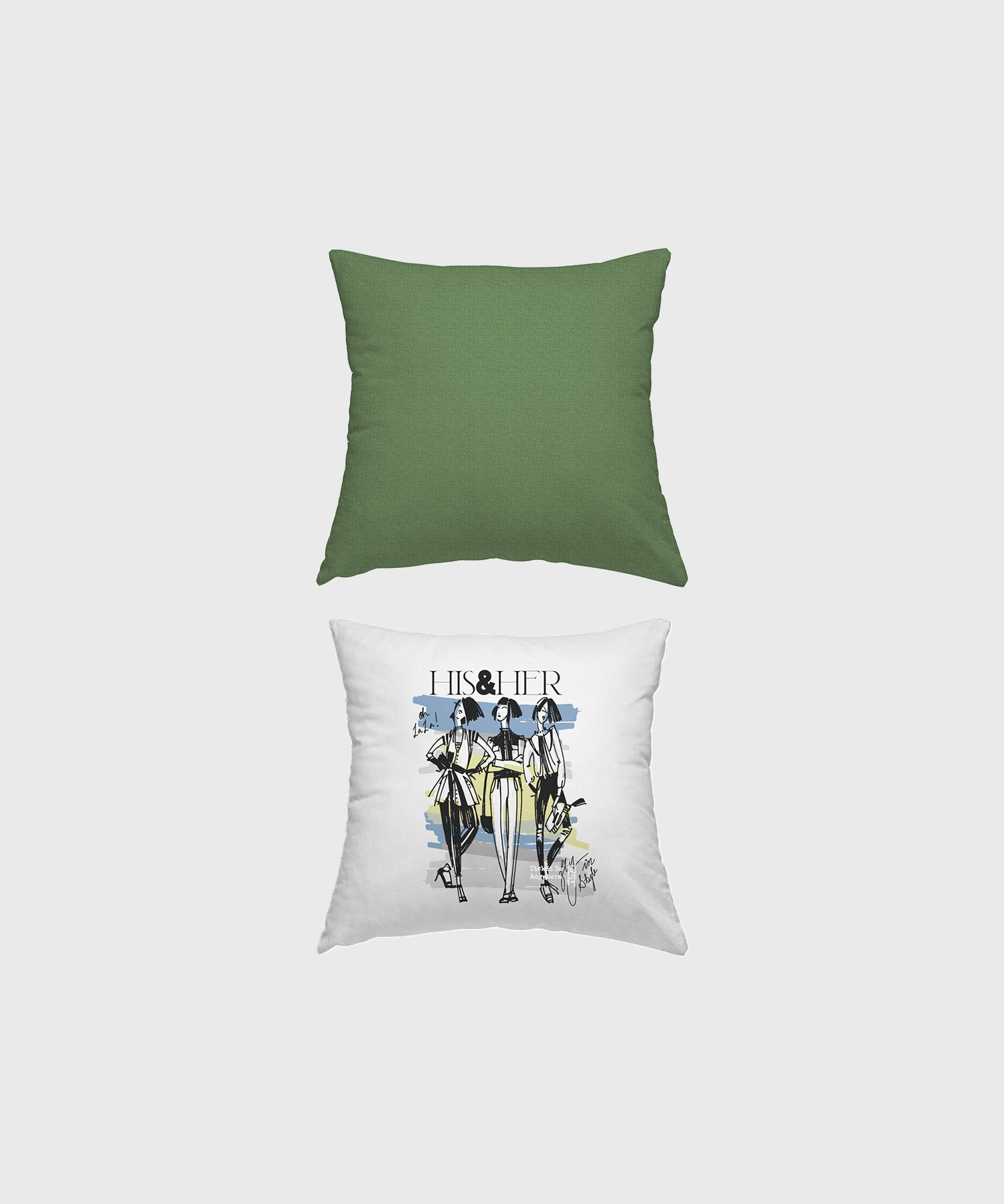His & Her King Bedsheet Set, Bonjour Paris|144 TC Cotton| 2 Pillow Cover & 2 Cushion Covers