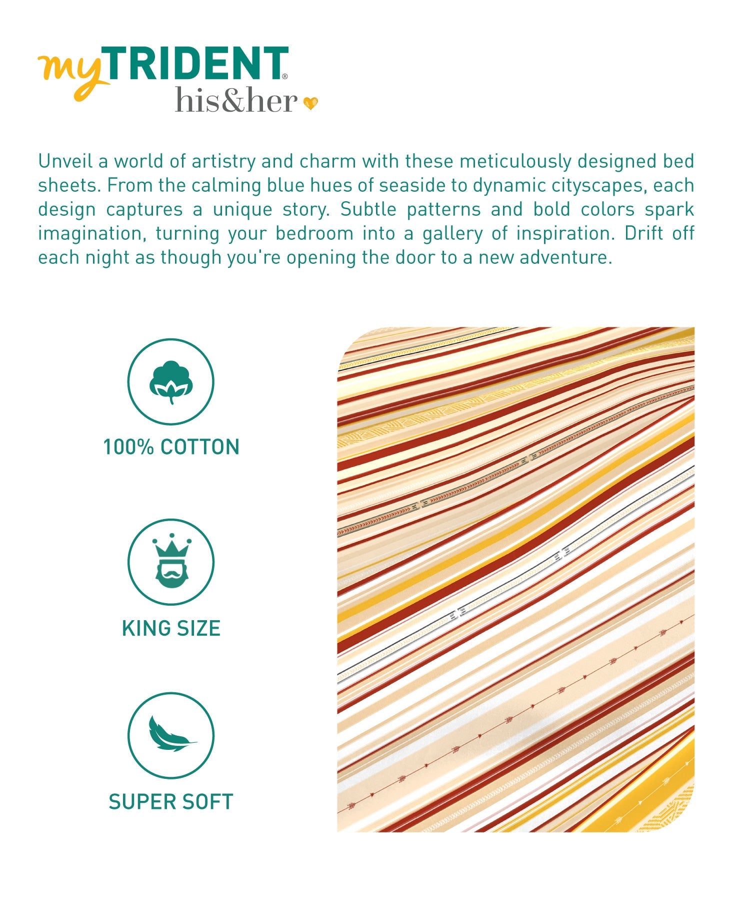 His & Her King Bedsheet Set, Be My Fries |144 TC Cotton| 2 Pillow Cover & 2 Cushion Covers