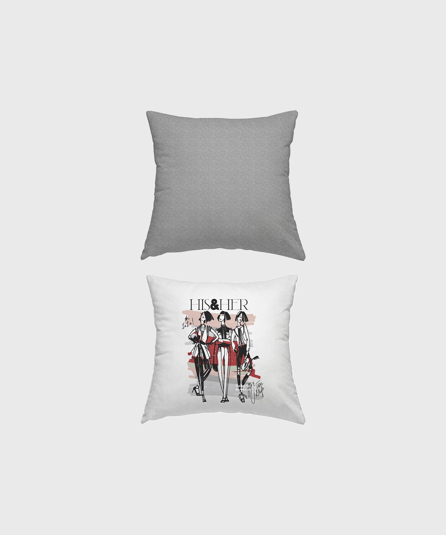His & Her King Bedsheet Set, London Calling |144 TC Cotton| 2 Pillow Cover & 2 Cushion Covers