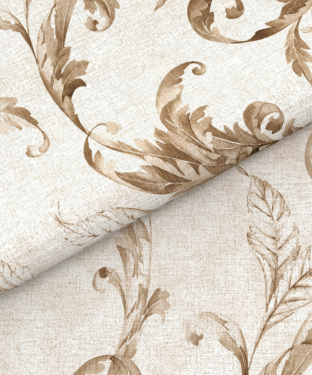 Home Essential King Printed Bedsheet, 144TC, 100% Cotton-Osiris Brown