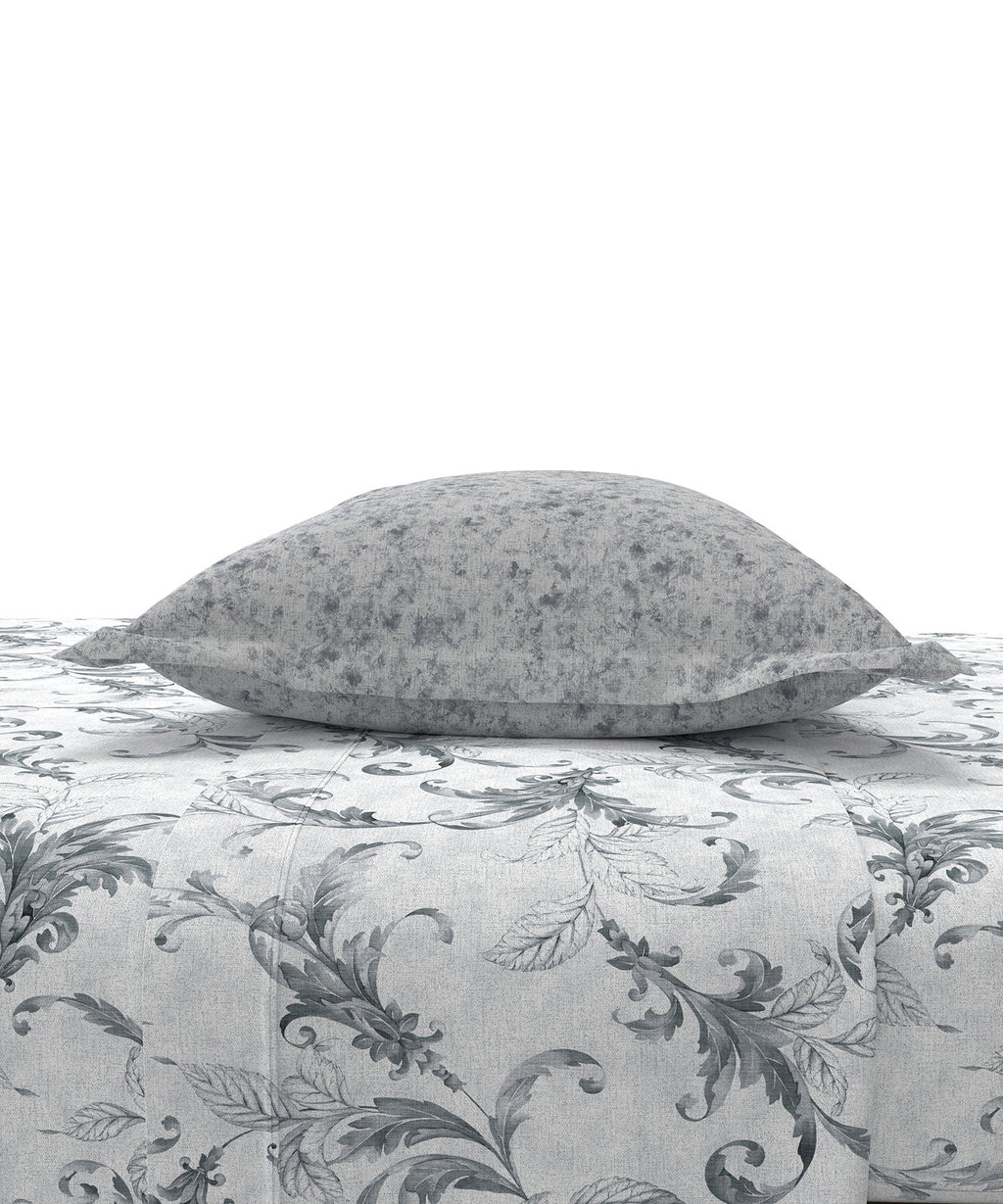 Home Essential King Printed Bedsheet, 144TC, 100% Cotton-Osiris Grey