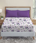 Urban Comfort Queen Bedsheet Set, Sunset Purple |144 TC Cotton| 2 Pillow Covers