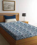 Urban Comfort Single Bedsheet Set, Audrey |144 TC Cotton| 1 Pillow Covers