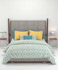 Carnival Ornate Queen Bedsheet, Manohari Cobalt Blue|144 TC Cotton| 2 Pillow Covers