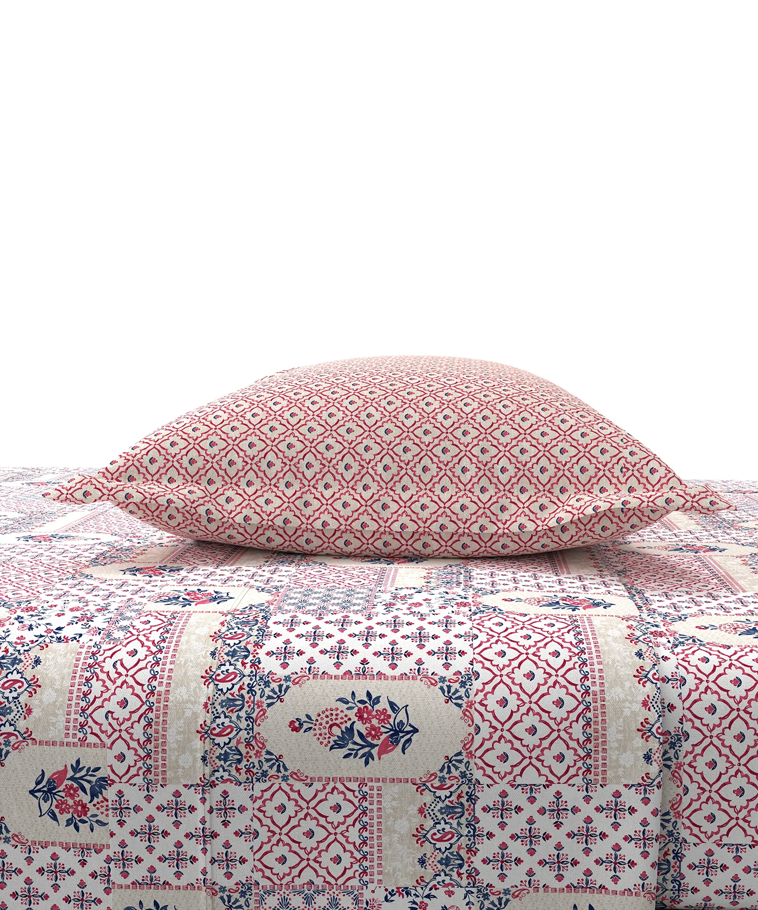 Carnival Ornate Queen Bedsheet, Meera Pink|144 TC Cotton| 2 Pillow Covers