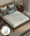 Home Essential Suzani King Fitted Bedsheet Set, Naqsh|144 TC Cotton| 2 Pillow Covers