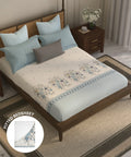 Home Essential Suzani King Fitted Bedsheet Set, Resham Raag|144 TC Cotton| 2 Pillow Covers