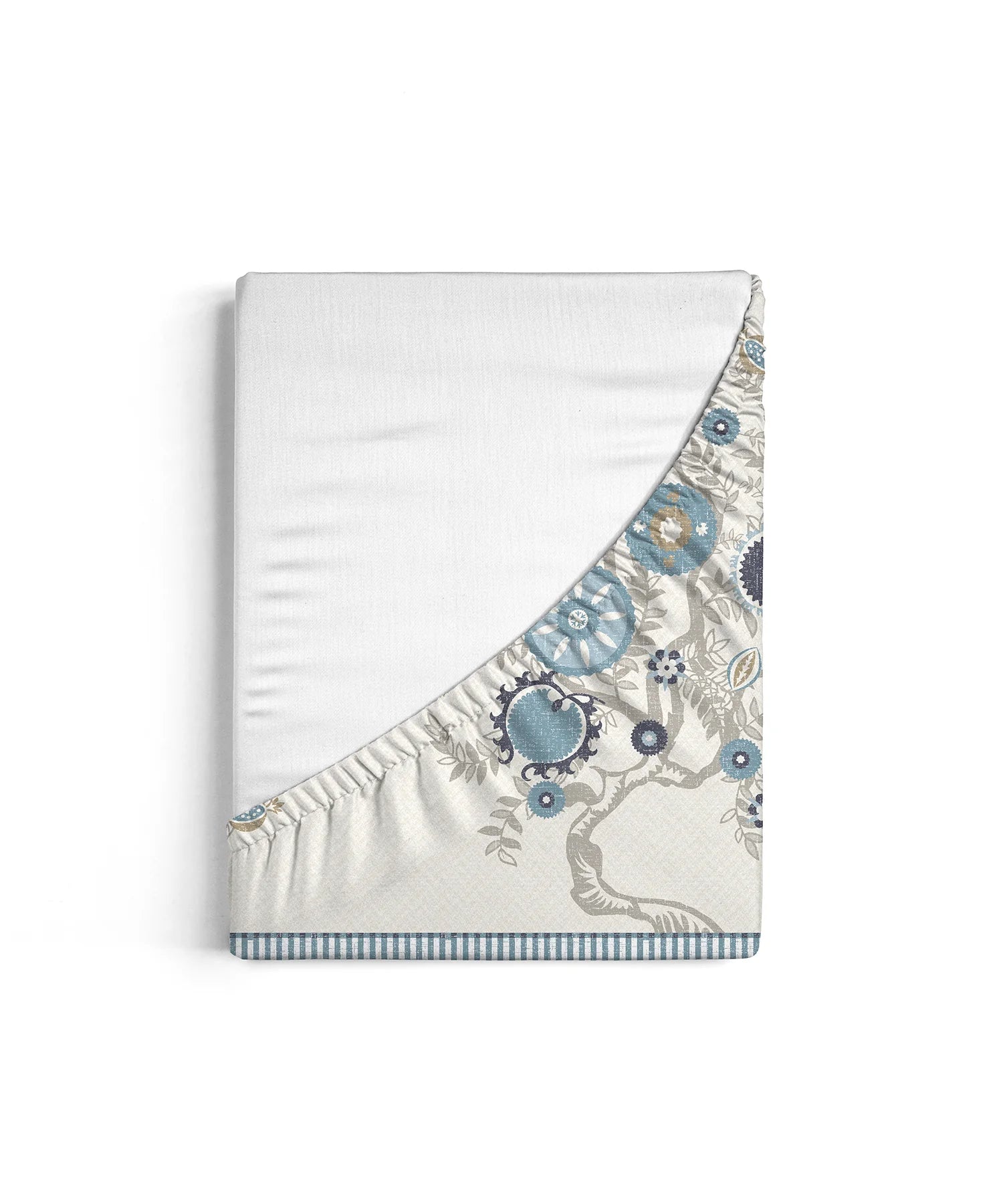 Home Essential Suzani King Fitted Bedsheet Set, Resham Raag|144 TC Cotton| 2 Pillow Covers
