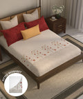 Home Essential Suzani King Fitted Bedsheet Set, Zulfiyan|144 TC Cotton| 2 Pillow Covers