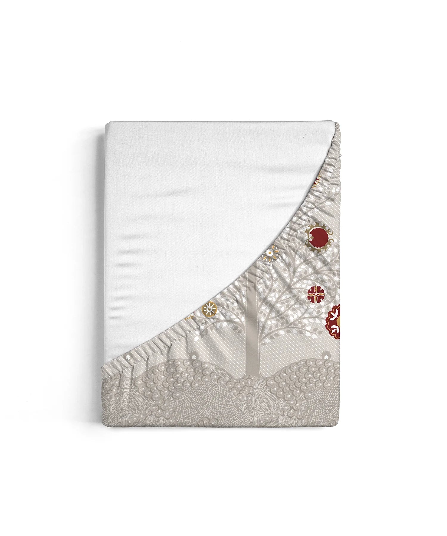 Home Essential Suzani King Fitted Bedsheet Set, Zulfiyan|144 TC Cotton| 2 Pillow Covers