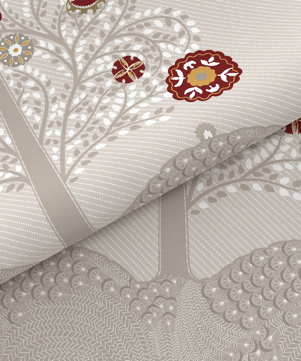 Home Essential Suzani King Fitted Bedsheet Set, Zulfiyan|144 TC Cotton| 2 Pillow Covers