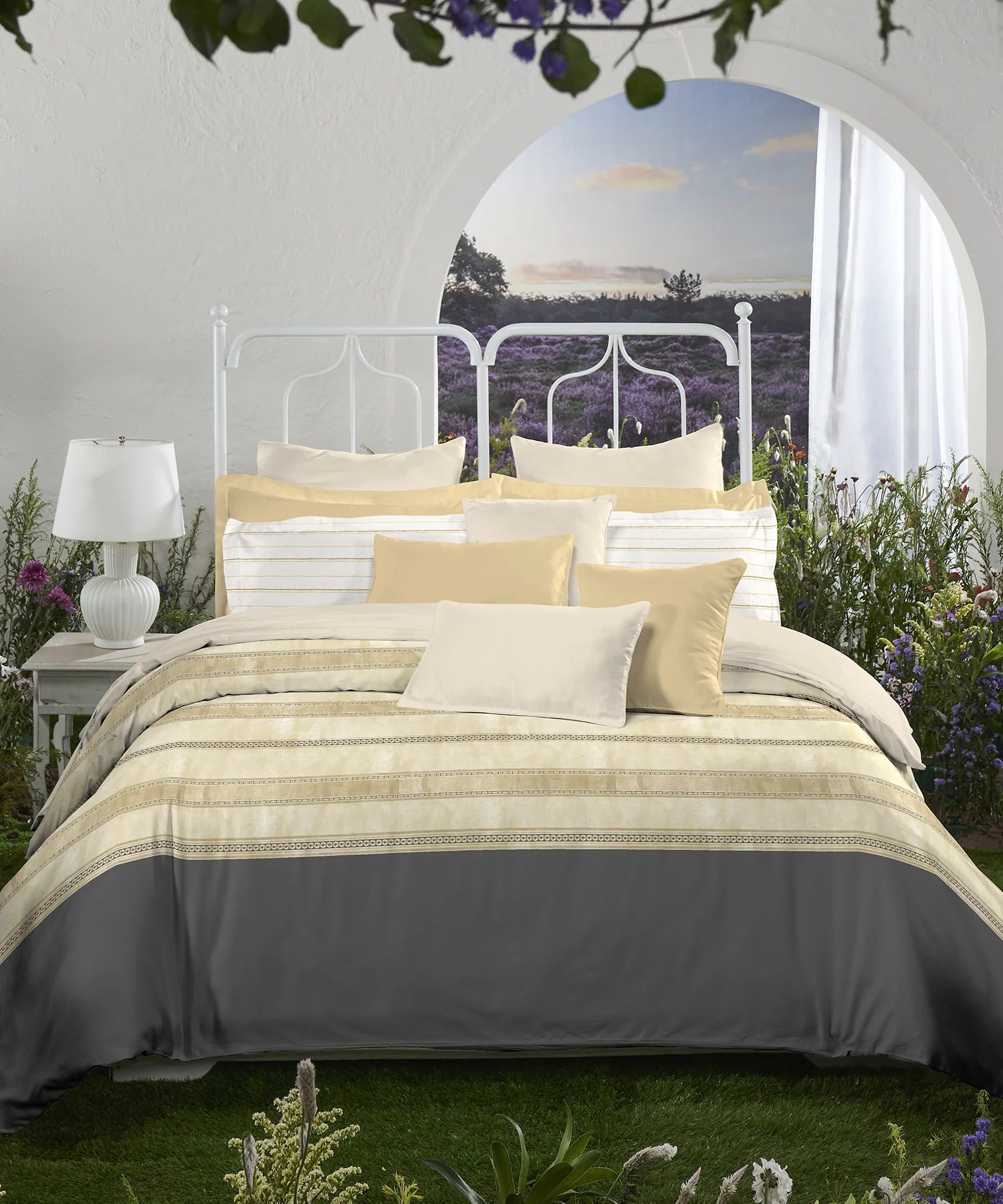 Aroma King Bedsheet Set,Vanilla Honey|180 TC Cotton|2 Pillow Covers