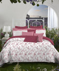 Aroma King Bedsheet Set, Strawberry Botanic Muse|180 TC Cotton|2 Pillow Covers