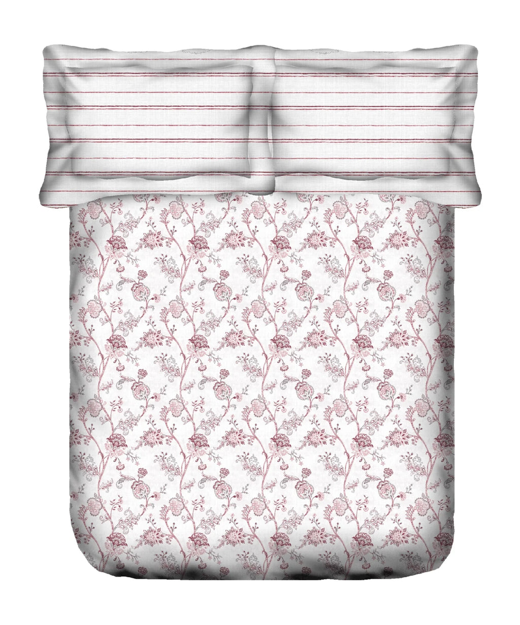 Aroma King Bedsheet Set, Strawberry Botanic Muse|180 TC Cotton|2 Pillow Covers