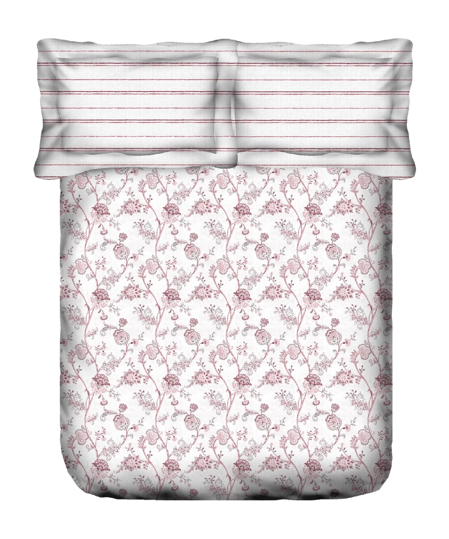 Aroma King Bedsheet Set, Strawberry Botanic Muse|180 TC Cotton|2 Pillow Covers
