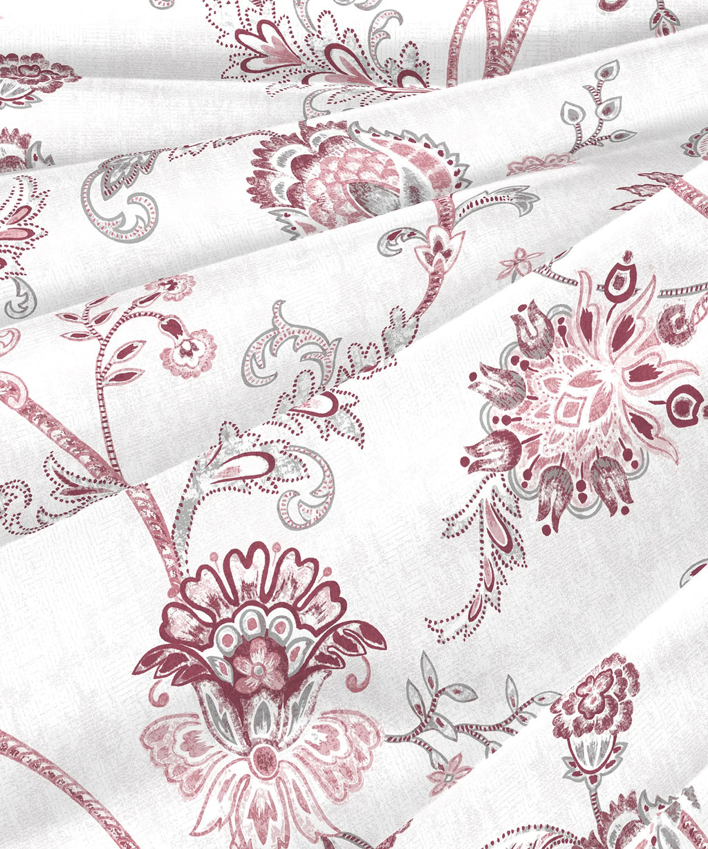 Aroma King Bedsheet Set, Strawberry Botanic Muse|180 TC Cotton|2 Pillow Covers