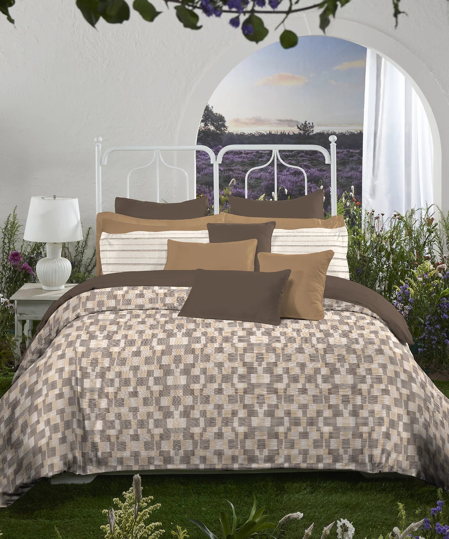 Aroma King Bedsheet Set, Sandalwood Root|180 TC Cotton|2 Pillow Covers