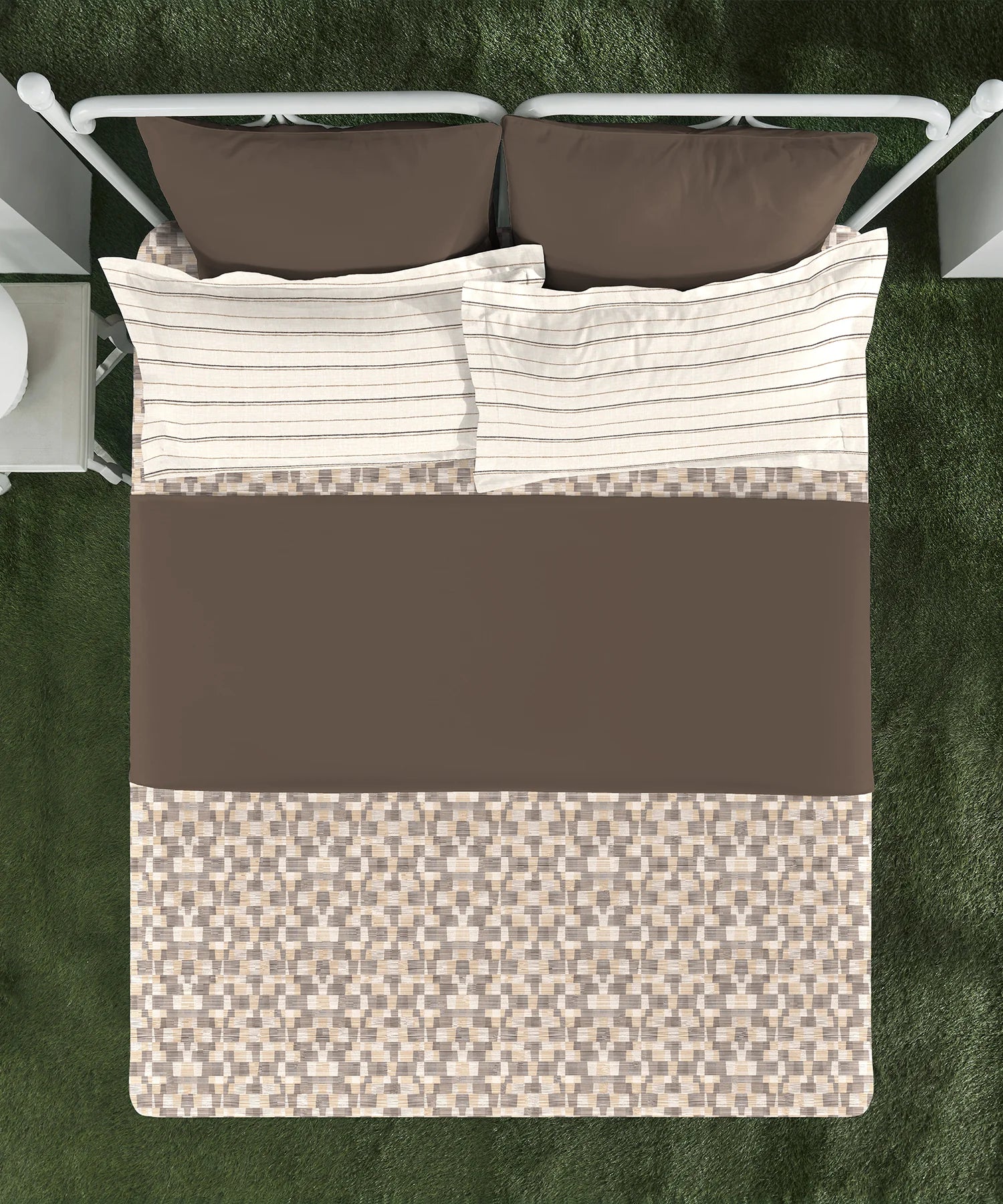 Aroma King Bedsheet Set, Sandalwood Root|180 TC Cotton|2 Pillow Covers