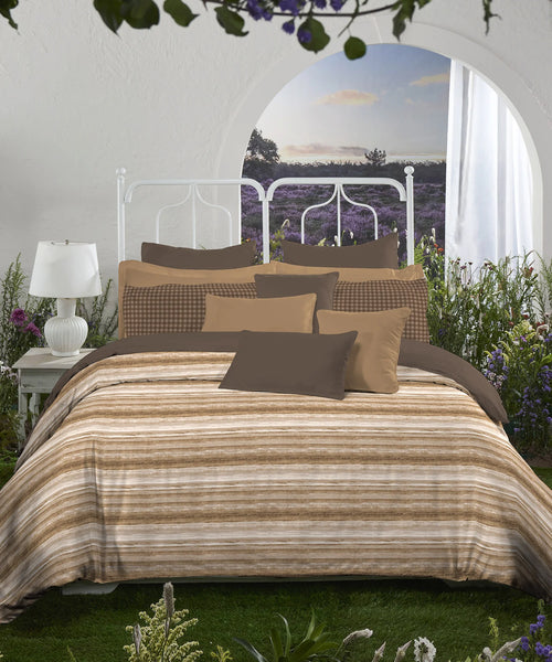 Aroma King Bedsheet Set, Sandalwood Ash|180 TC Cotton|2 Pillow Covers