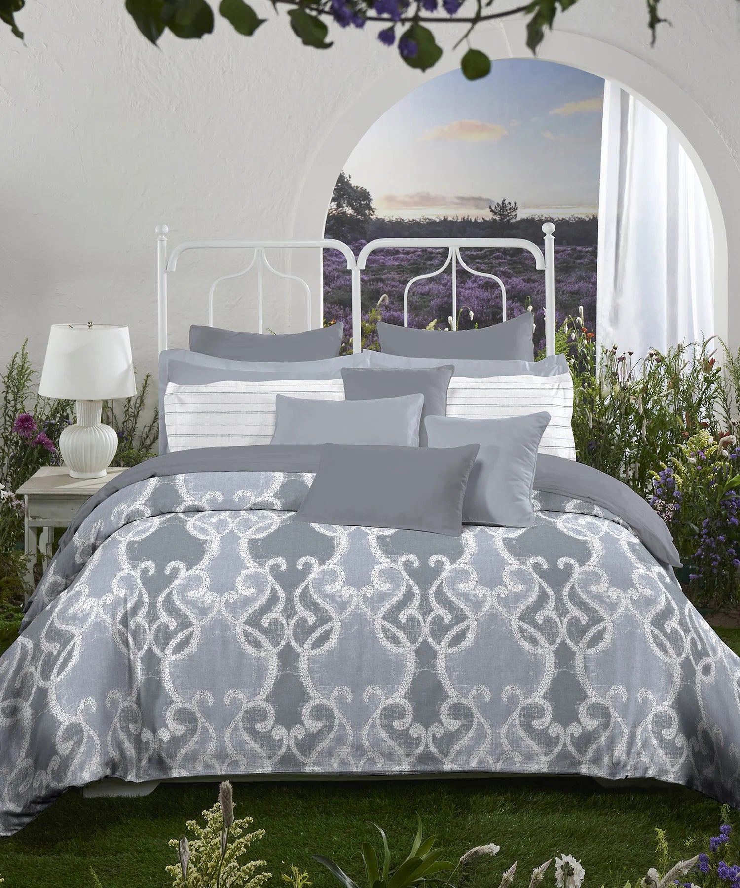 Aroma King Bedsheet Set, Lily Blush|180 TC Cotton|2 Pillow Covers