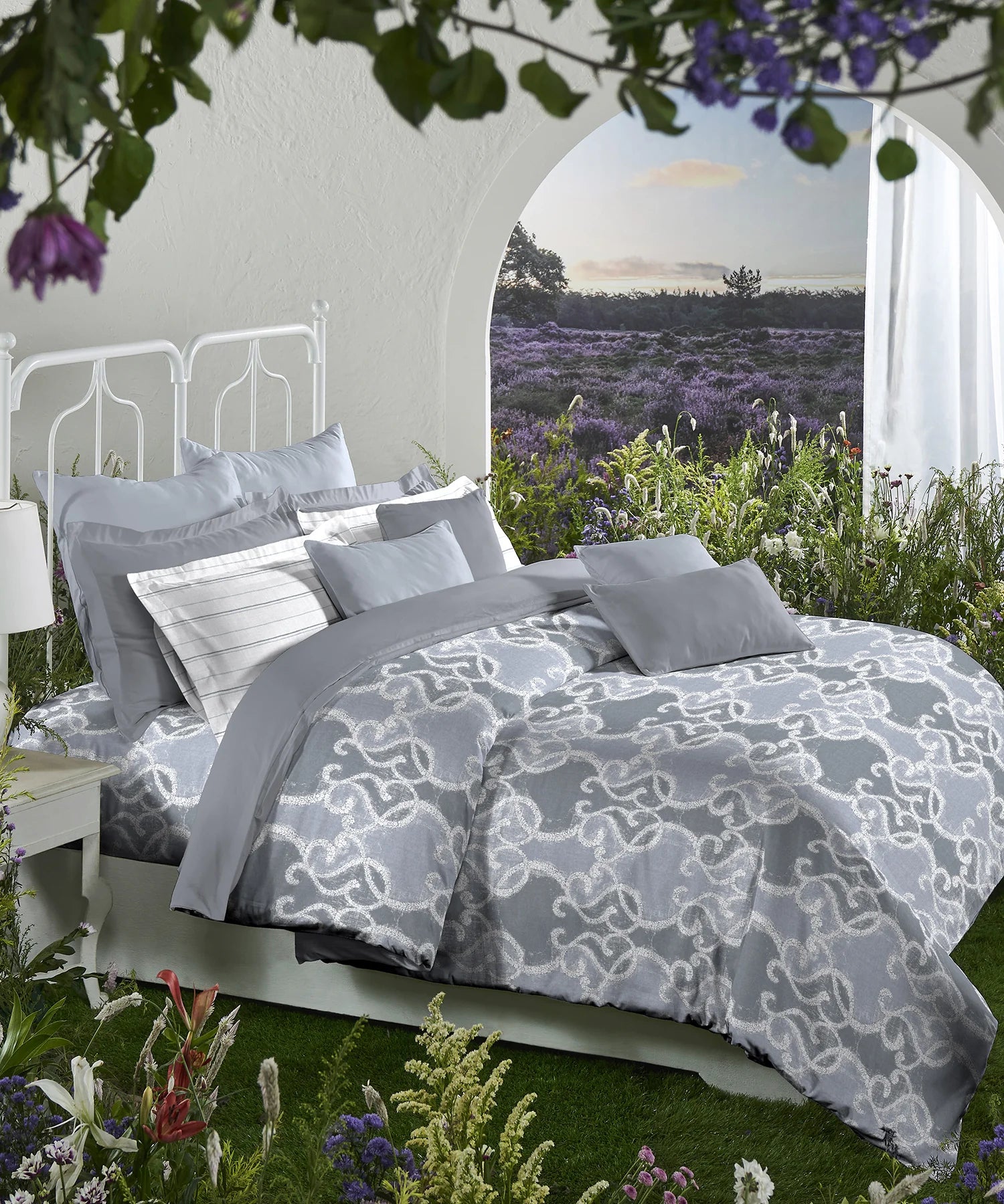 Aroma King Bedsheet Set, Lily Blush|180 TC Cotton|2 Pillow Covers