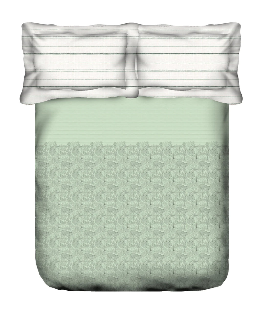 Aroma King Bedsheet Set, Green Apple Tickle|180 TC Cotton|2 Pillow Covers