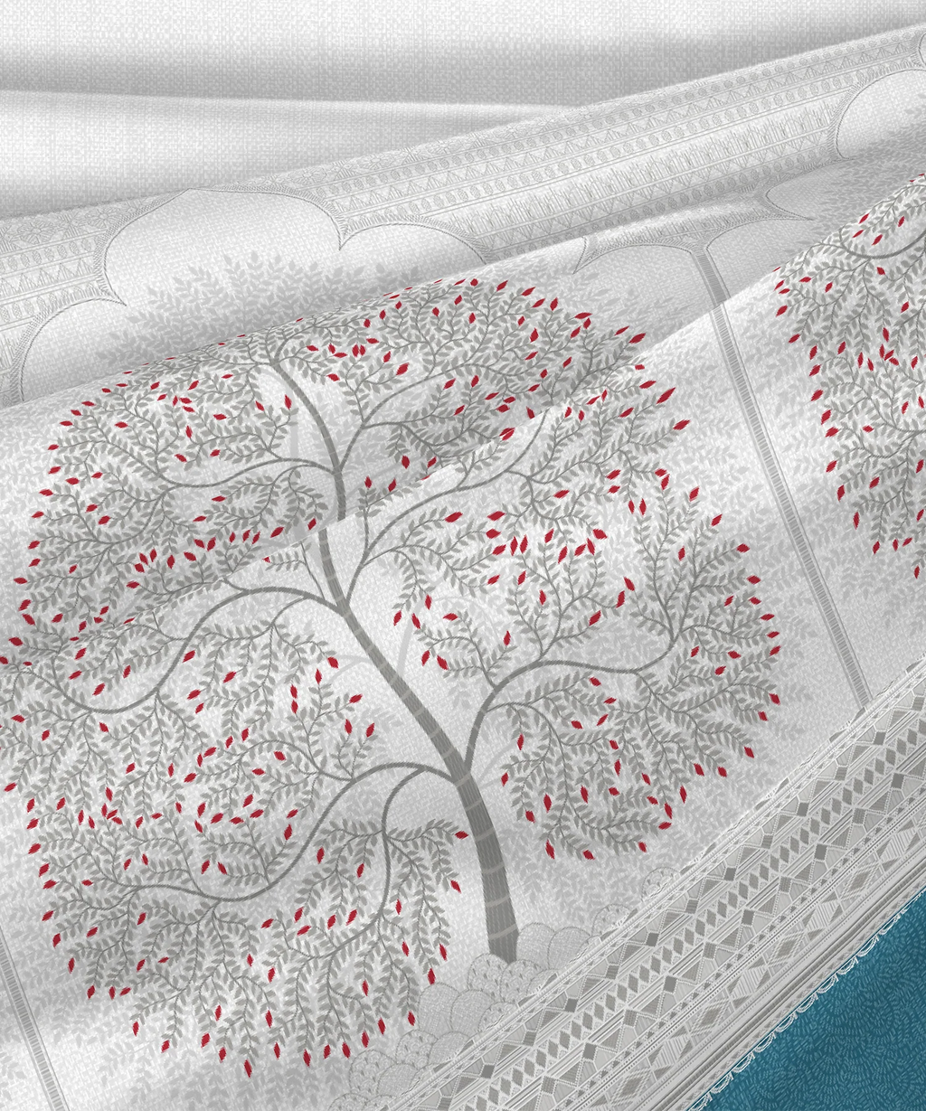 Sanskriti King Bedsheet Gift Set, Gond Art Blue| 180 TC Cotton| 2 Pillow Covers