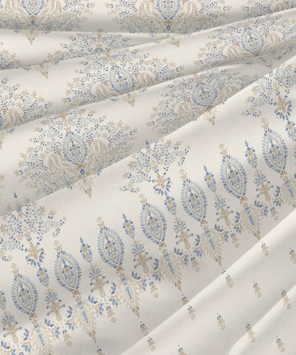 Sanskriti King Bedsheet Gift Set, Kantha Blue| 180 TC Cotton| 2 Pillow Covers