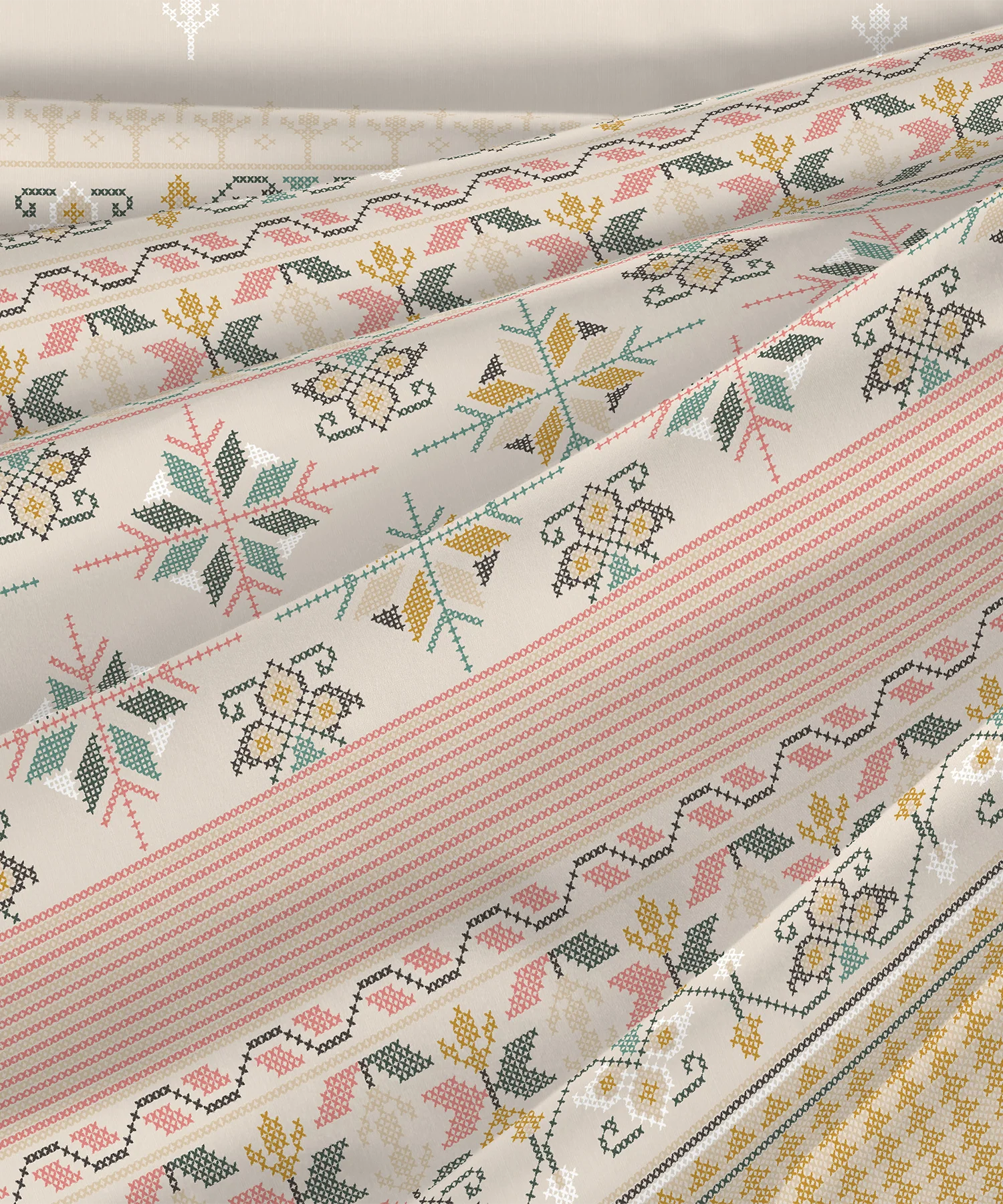 Sanskriti King Bedsheet Gift Set, Kasuti Turmeric | 180 TC Cotton| 2 Pillow Covers