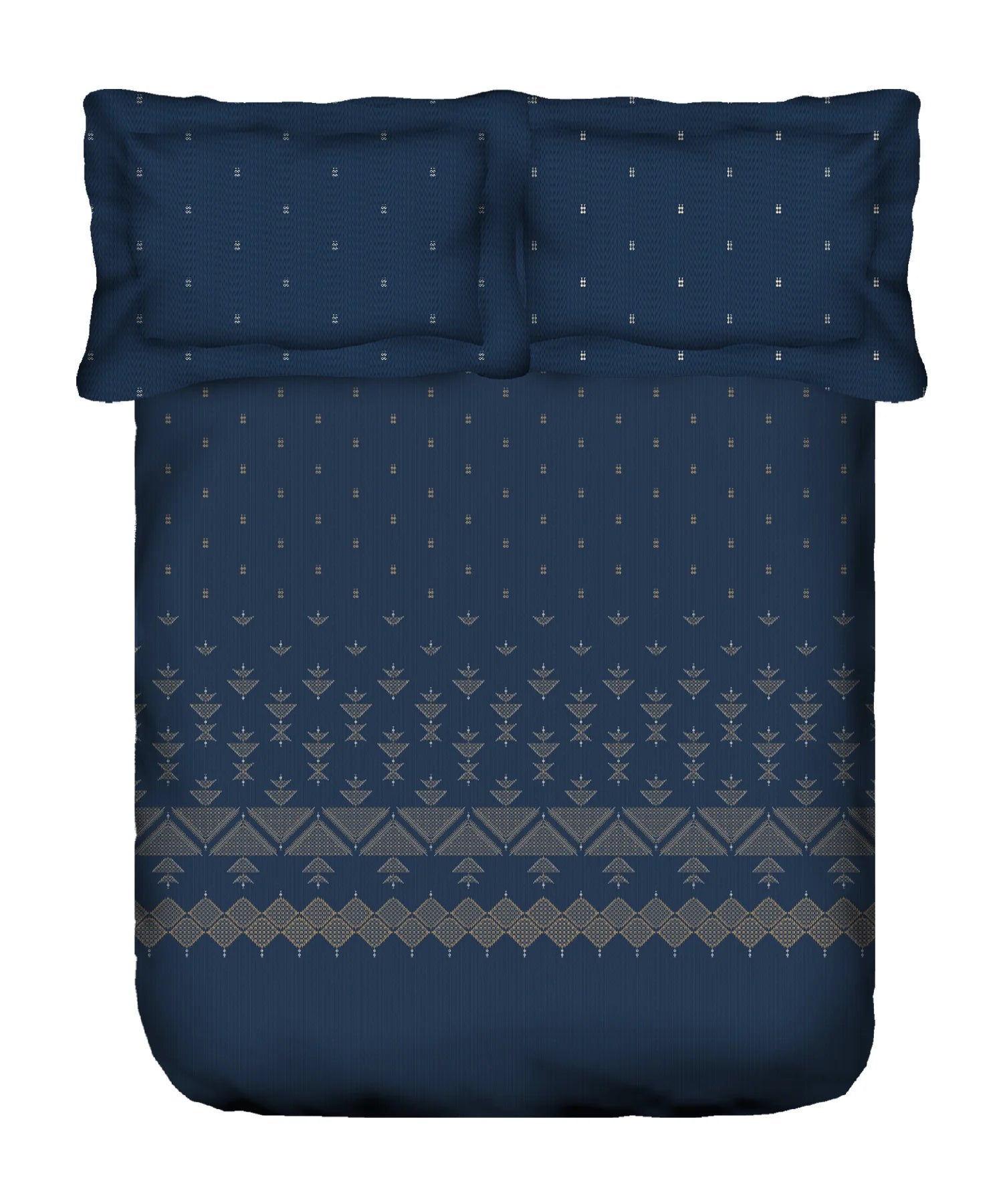 Sanskriti King Bedsheet Gift Set, Phulkari Blue| 180 TC Cotton| 2 Pillow Covers