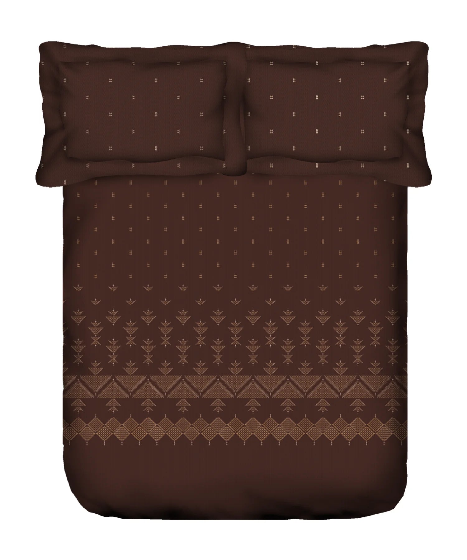 Sanskriti King Bedsheet Gift Set, Phulkari Brown| 180 TC Cotton| 2 Pillow Covers