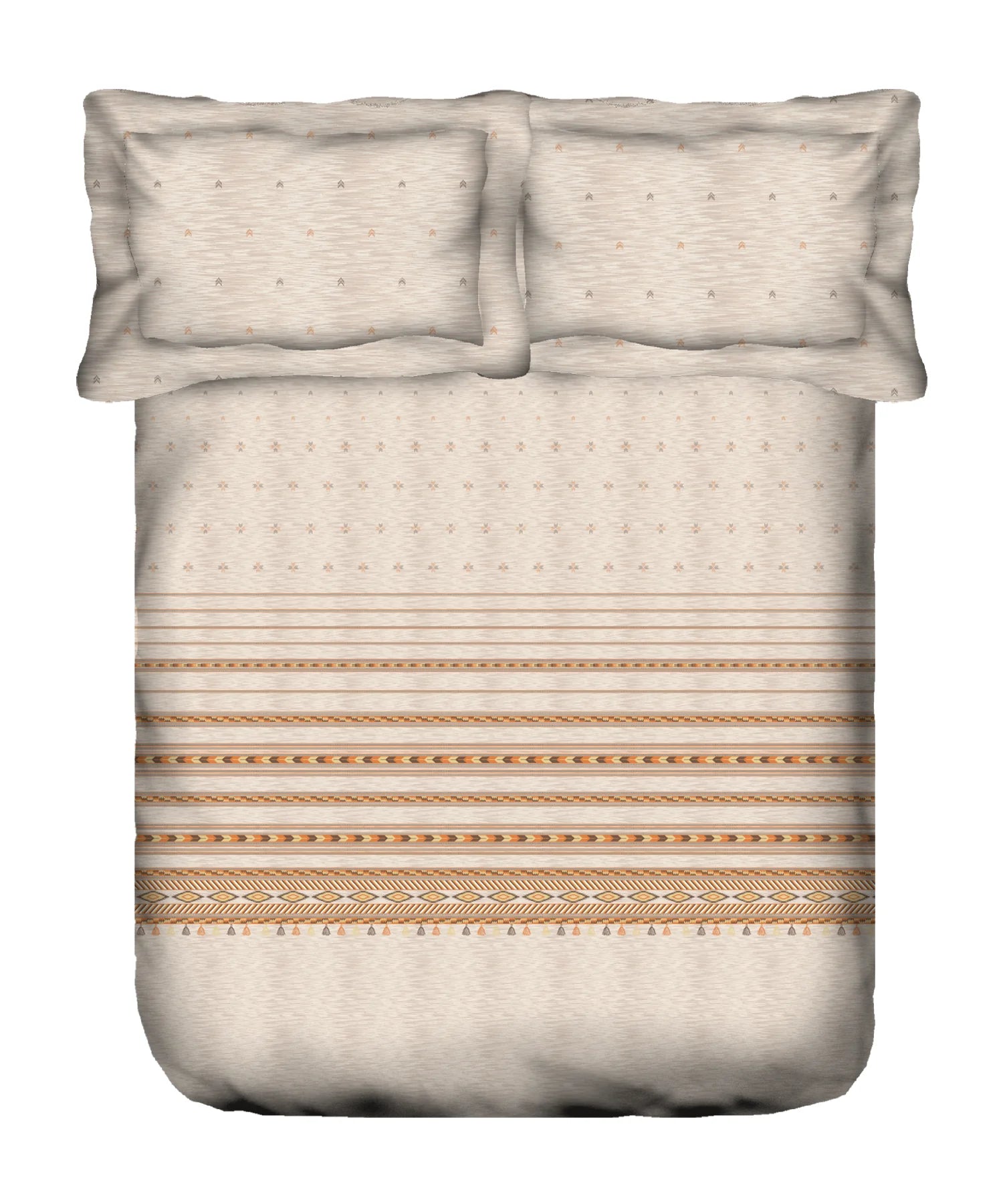 Sanskriti King Bedsheet Gift Set,  Kullu Shawl Beige| 180 TC Cotton| 2 Pillow Covers