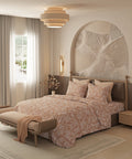 Home Essential Pastel Poetry Floral King Bedsheet,IRAJA Ginderbread|144TC Cotton| 2 Pillow Covers