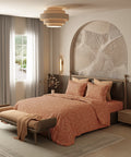 Home Essential Pastel Poetry Floral King Bedsheet, NITARA PAPAYA|144TC Cotton| 2 Pillow Covers