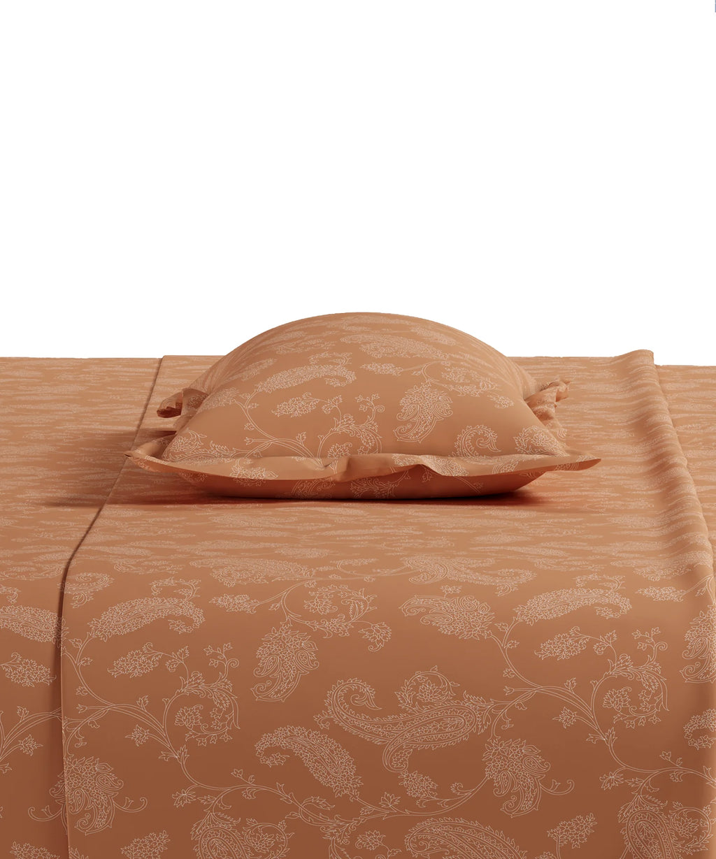 Home Essential Pastel Poetry Floral King Bedsheet, NITARA PAPAYA|144TC Cotton| 2 Pillow Covers