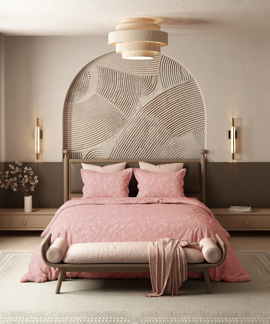 Home Essential Pastel Poetry Floral King Bedsheet, NITARA PEONY|144TC Cotton| 2 Pillow Covers