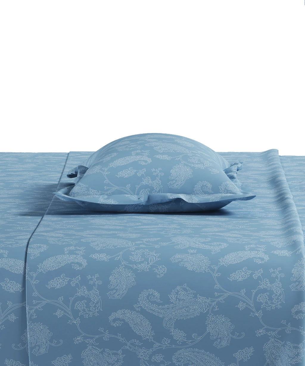 Home Essential Pastel Poetry Floral King Fitted Bedsheet, NITARA COPENHAGEN|144TC Cotton| 2 Pillow Covers