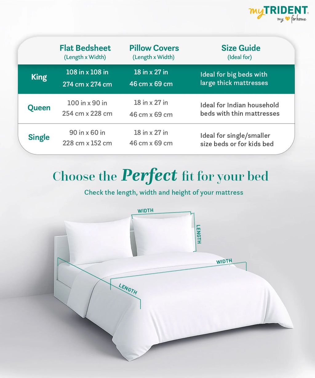 Gates Around The Globe King Bedsheet Set, Arqadia| 180 TC Cotton| 2 Pillow Covers