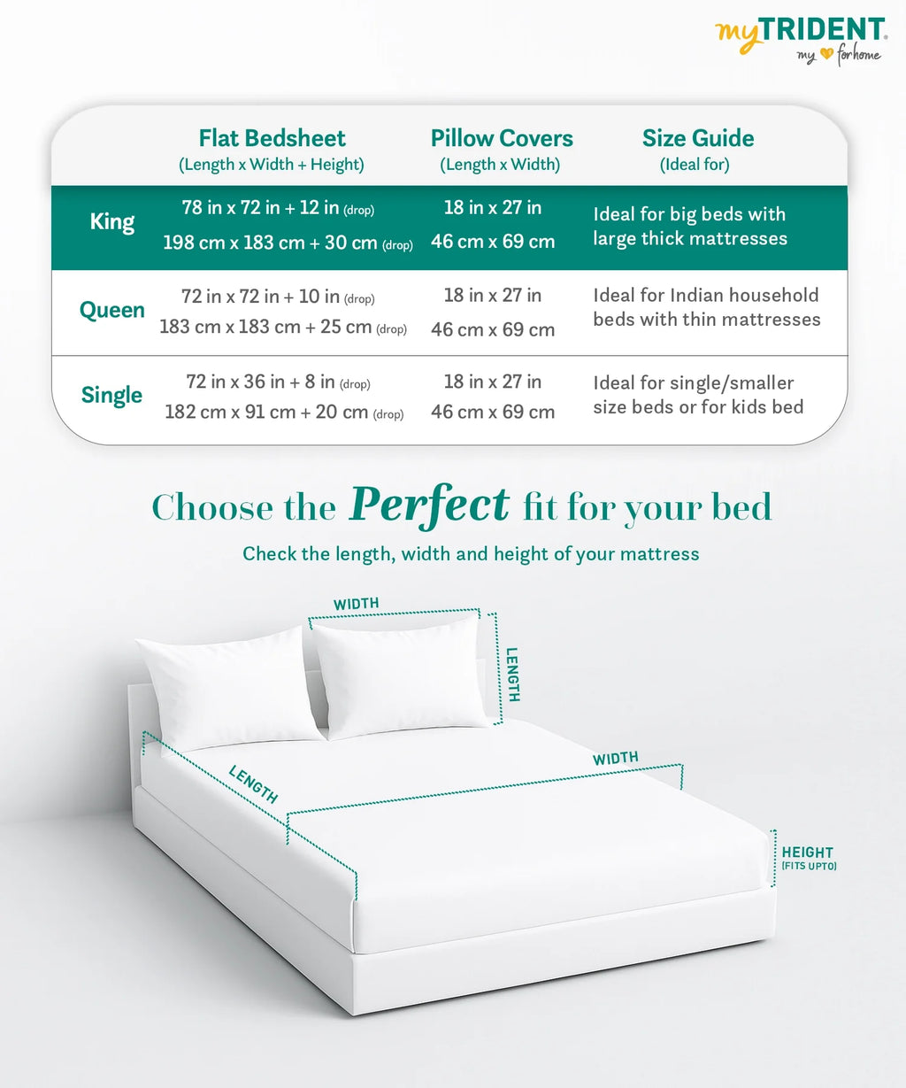 Gates Around The Globe King Fitted Bedsheet Set, Arqadia| 180 TC Cotton| 2 Pillow Covers