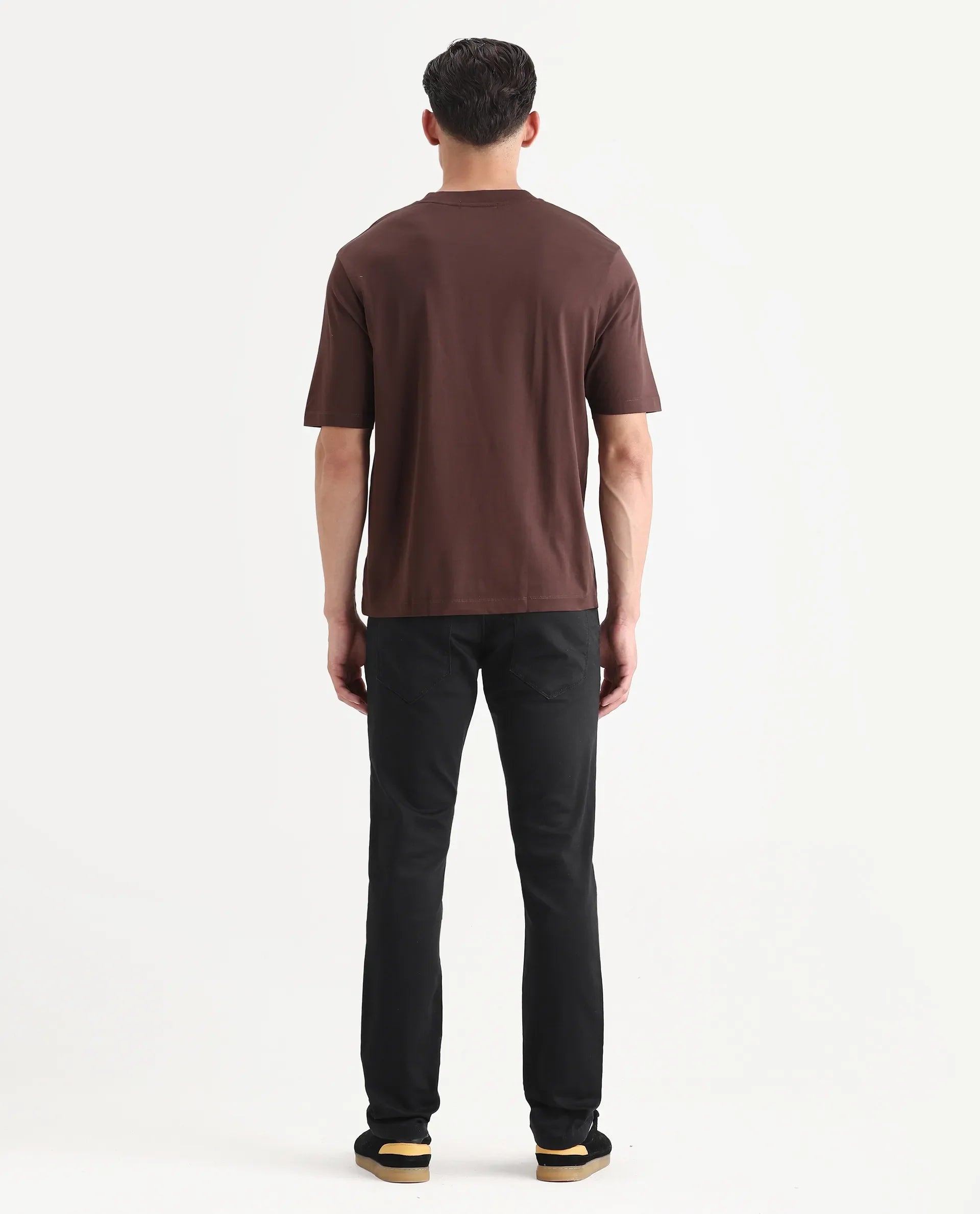 Rare Rabbit Men's Radley Black Cotton Plain Hawk Slim Fit Jeans